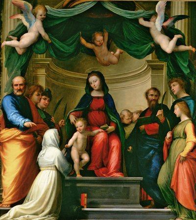 Het Mystieke Huwelijk van St. Catharina van Siena met Heiligen, 1511 door Fra Bartolommeo